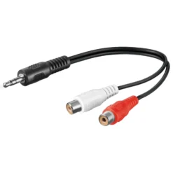 Adapterkabel 3,5 mm-hann til RCA 0,2 m