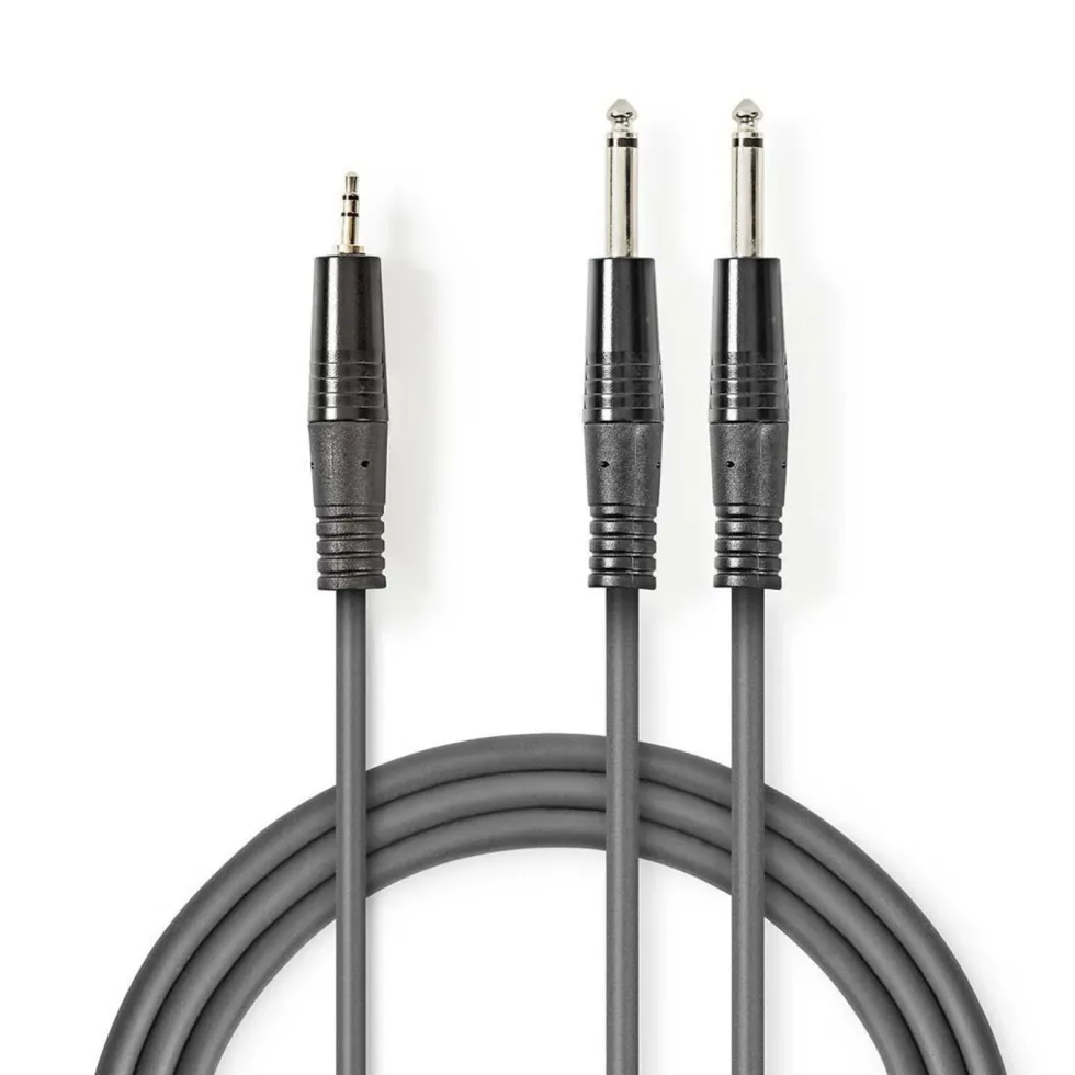 Adapterkabel 2x 6,3 mm til 3,5 mm - Stereo 1,5 m