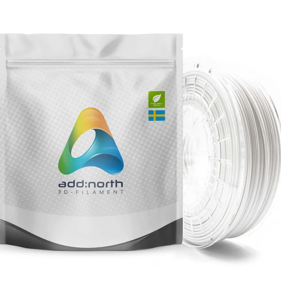 Addnorth E-PLA-filament for 3D-skrivere 1,75 mm Hvit