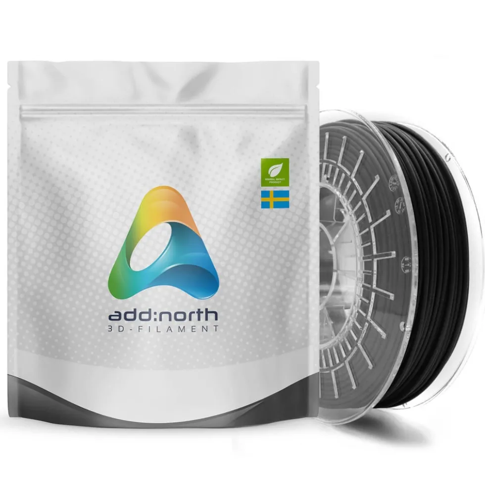Addnorth Textura-filament for 3D-skriver 1,75 mm Mattsvart