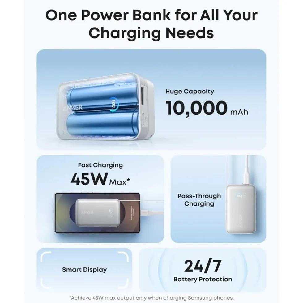 Anker Anker Nano Powerbank 10 000 mAh 45 W Hvit