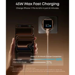 Anker Nano Charger 45 W USB-C-lader med smart display Svart