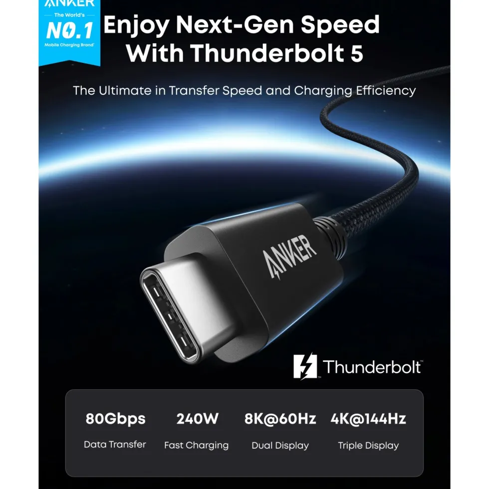 Anker Prime Thunderbolt 5-kabel 1 m