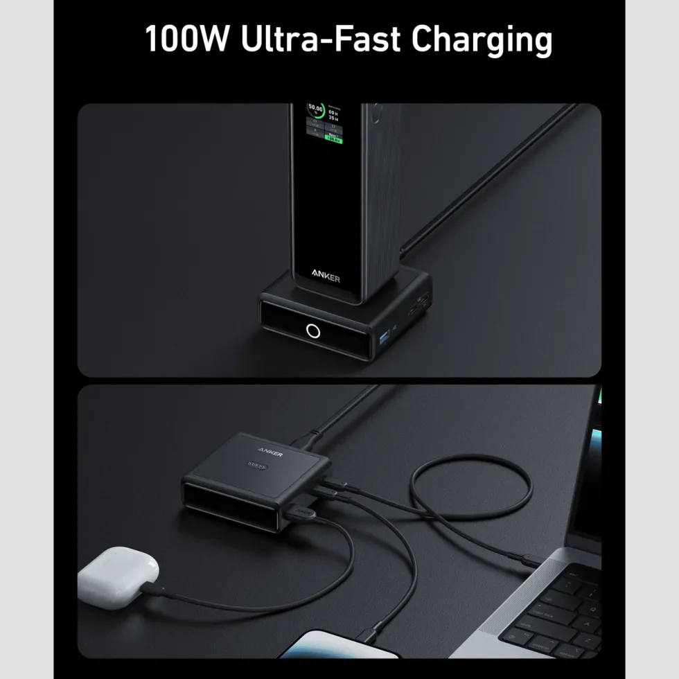 Anker 100W Ladestasjon for Anker Prime Powerbank