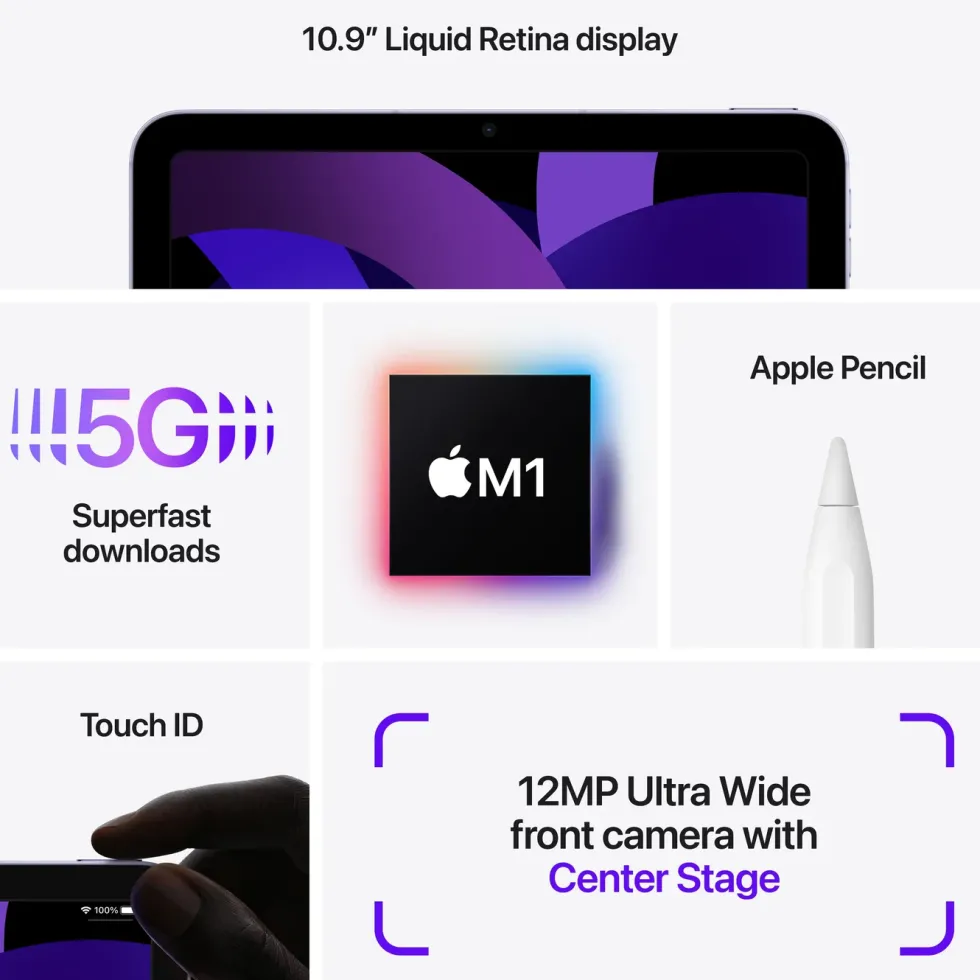 Apple iPad Air (5:e gen.) 10,9" 5G 256 GB Stellargrå