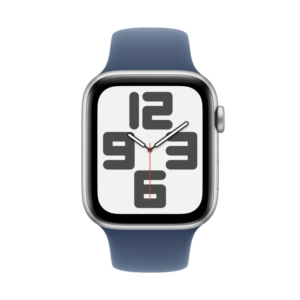 Apple Watch SE GPS 44 mm Silver Case med Denim Sport band M/L