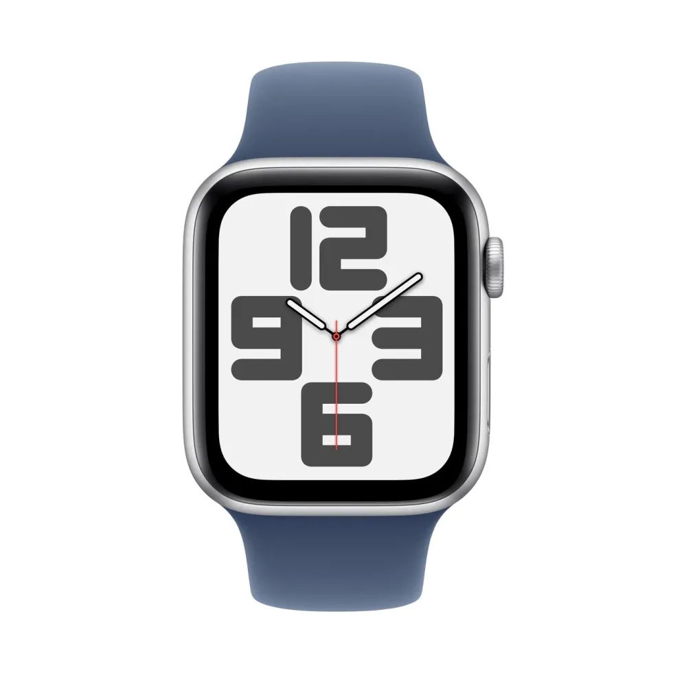 Apple Watch SE GPS 44 mm Silver Case med Denim Sport band M/L