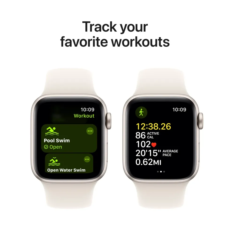 Apple Watch SE GPS 40 mm Starlight Case med Starlight Sport band M/L