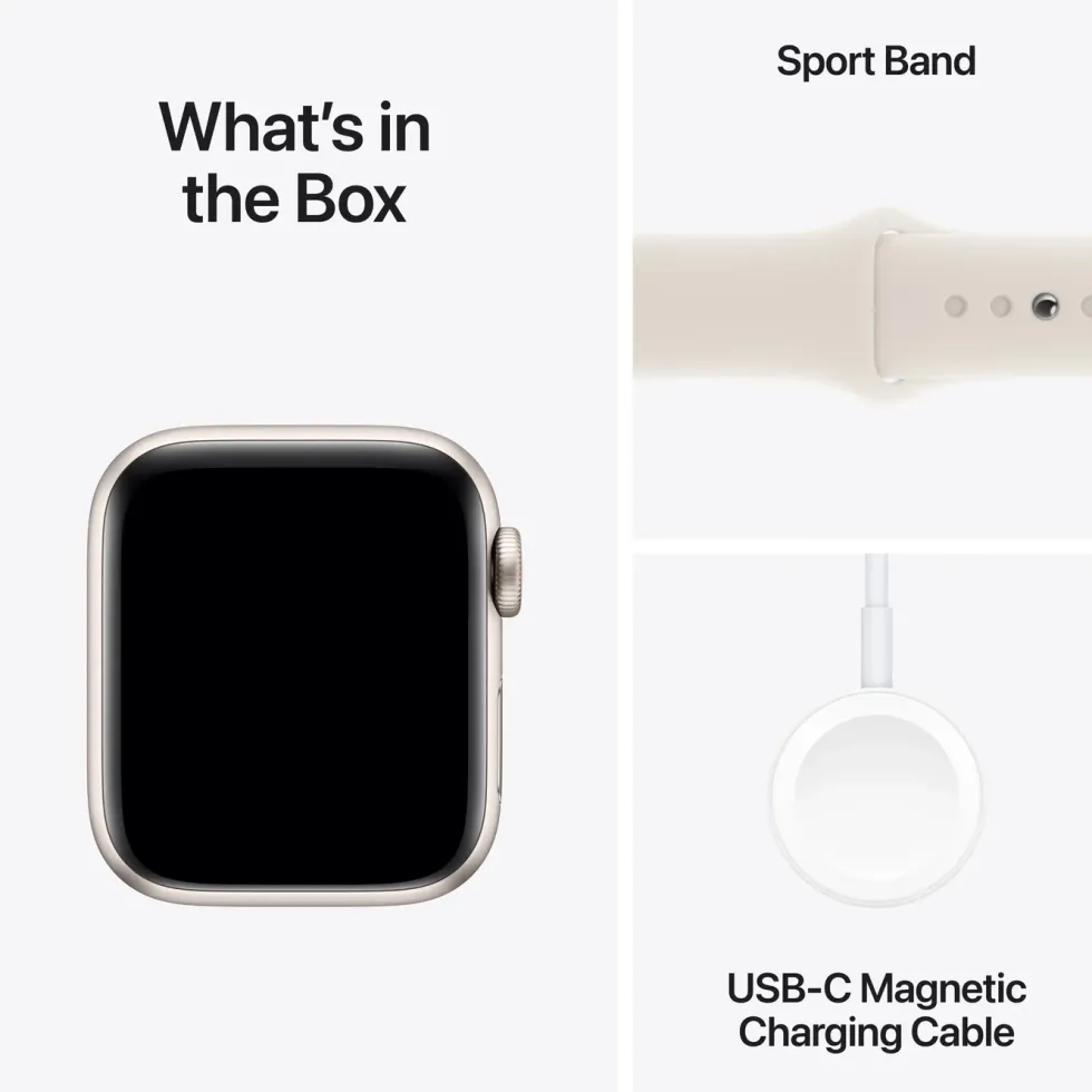 Apple Watch SE GPS 40 mm Starlight Case med Starlight Sport band M/L