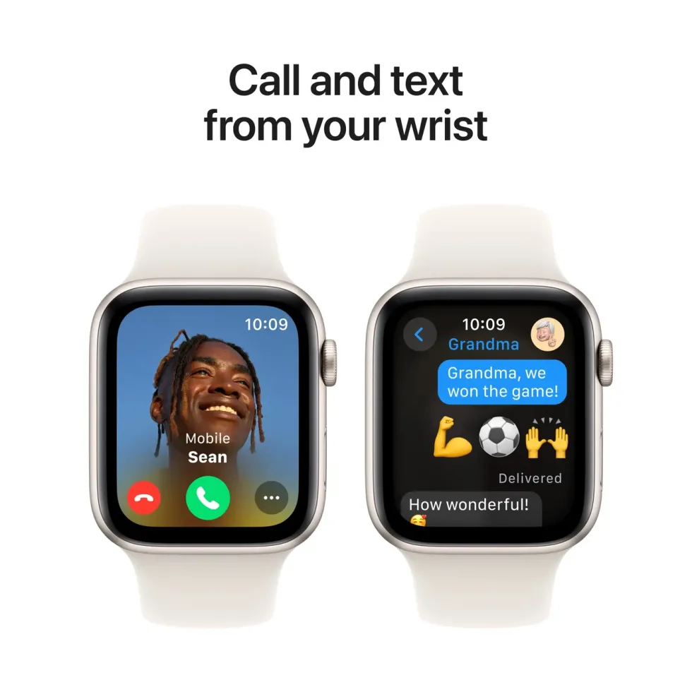 Apple Watch SE GPS 44 mm Starlight Case med Starlight Sport band M/L