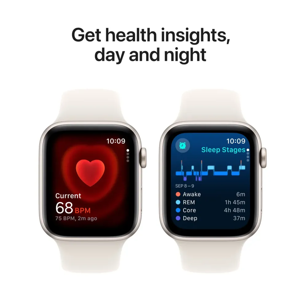 Apple Watch SE GPS 44 mm Starlight Case med Starlight Sport band M/L