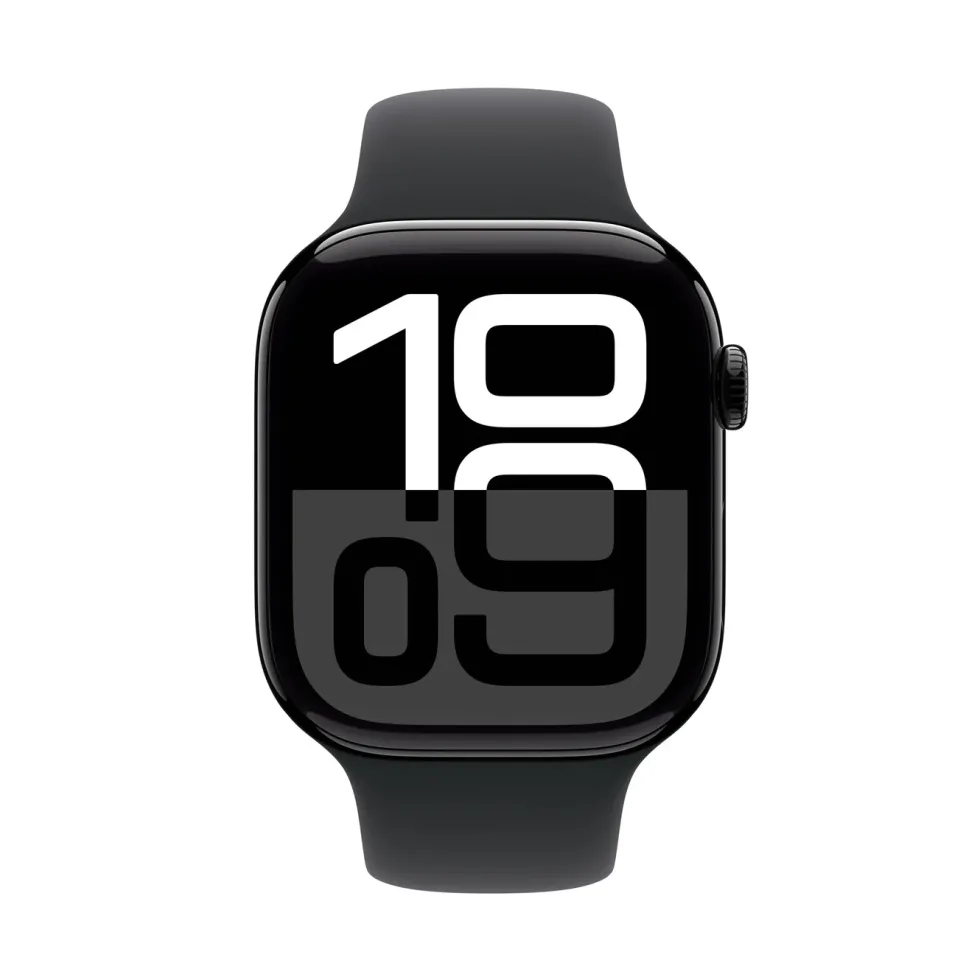 Apple Watch Series 10 GPS 46 mm Jet Black Case med Black Sport band S/M