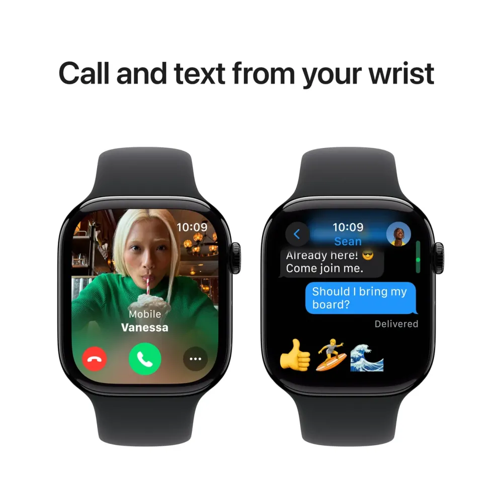Apple Watch Series 10 GPS 46 mm Jet Black Case med Black Sport band S/M