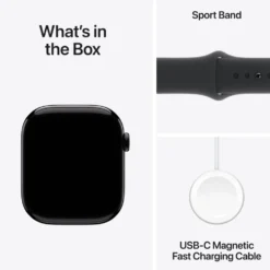 Apple Watch Series 10 GPS 46 mm Jet Black Case med Black Sport band S/M