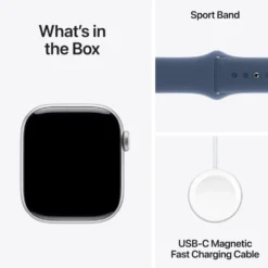 Apple Watch Series 10 GPS 42 mm Silver Case med Denim Sport Band S/M
