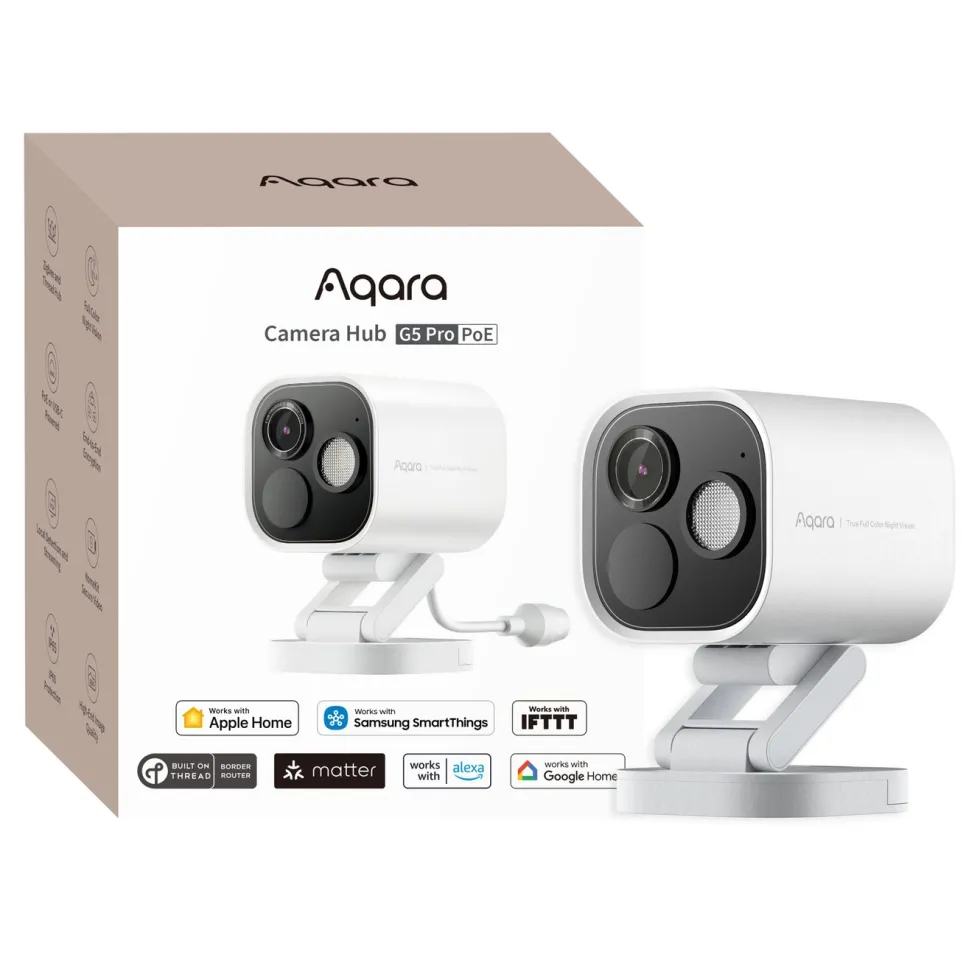 Aqara Aqara Camera Hub G5 Pro (PoE) – Overvåkingskamera med innebygd smarthub Vit