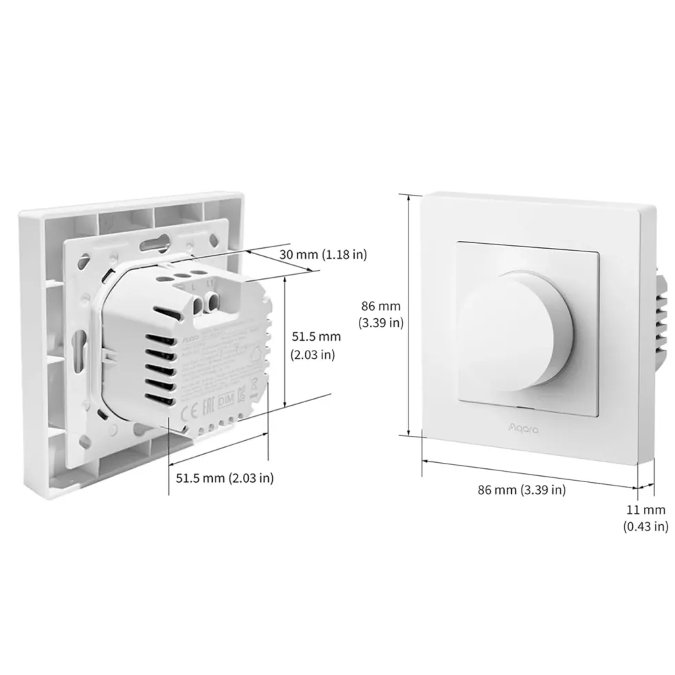 Aqara Dimmer Switch H2 EU – smart dimmer med dreieknapp Hvit