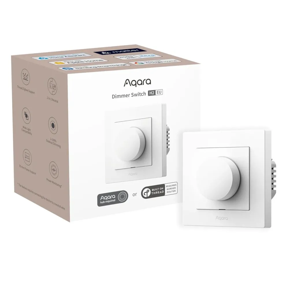 Aqara Dimmer Switch H2 EU – smart dimmer med dreieknapp Hvit