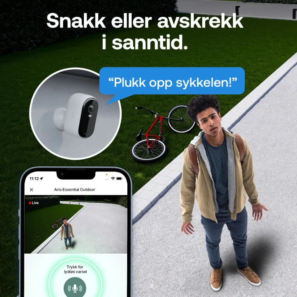 Arlo Essential 3 HD – Trådløst overvåkingskamera 3-pk.