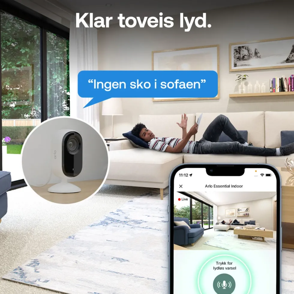 Arlo Essential 3 2K – Overvåkingskamera innendørs 2-pk.