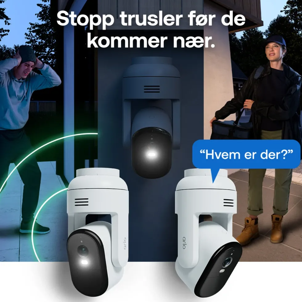 Arlo Essential 3 2K PTZ – Trådløst overvåkingskamera 2-pk.