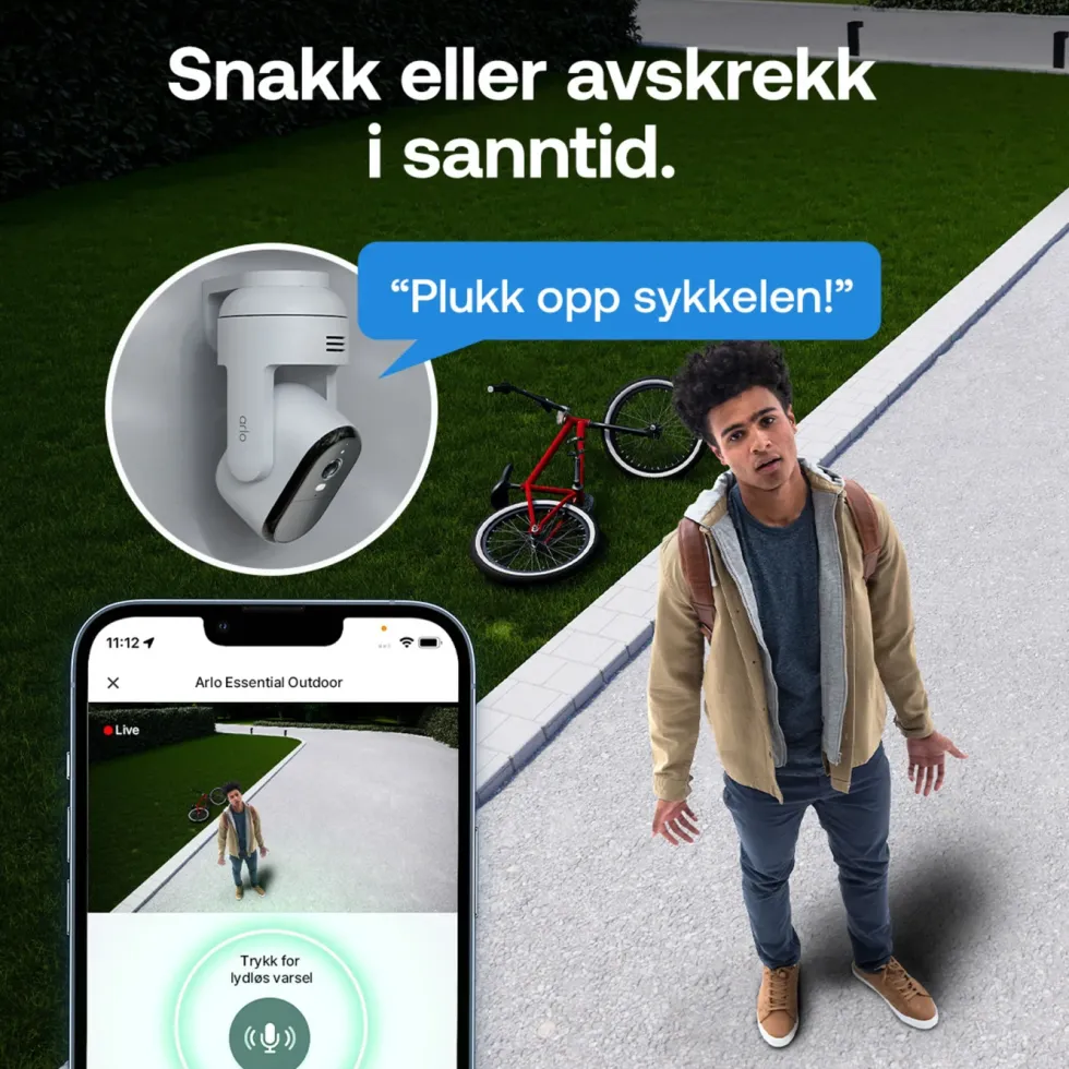 Arlo Essential 3 2K PTZ – Trådløst overvåkingskamera 2-pk.