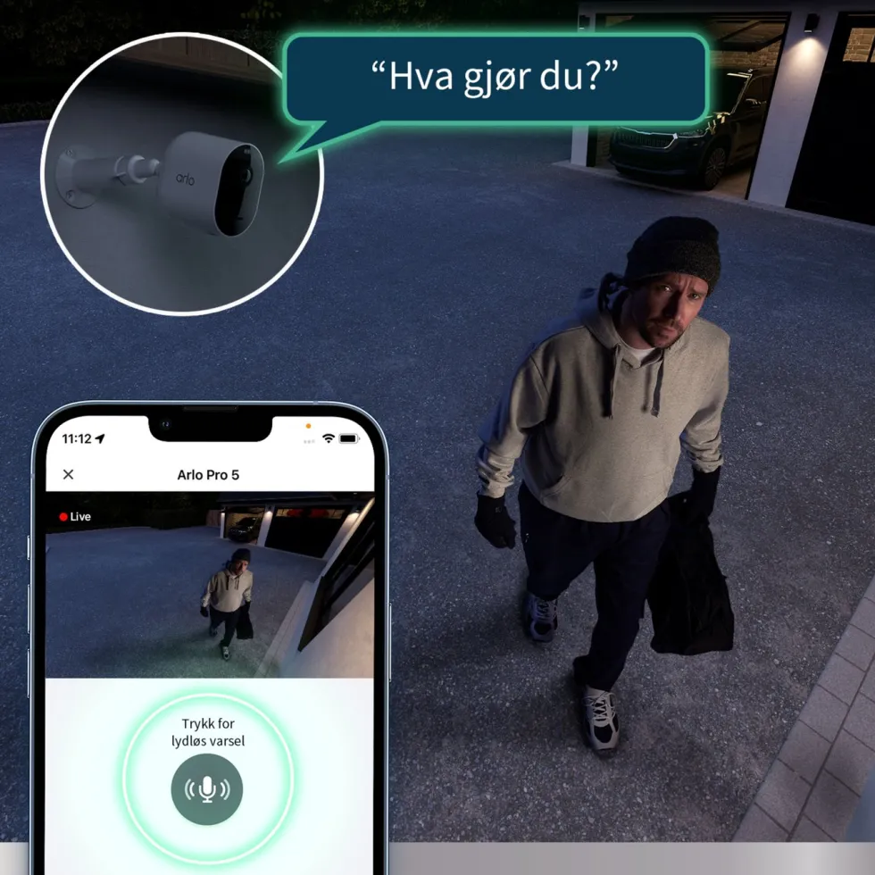 Arlo Pro 5 Spotlight – Trådløst overvåkingskamera 3-pk.