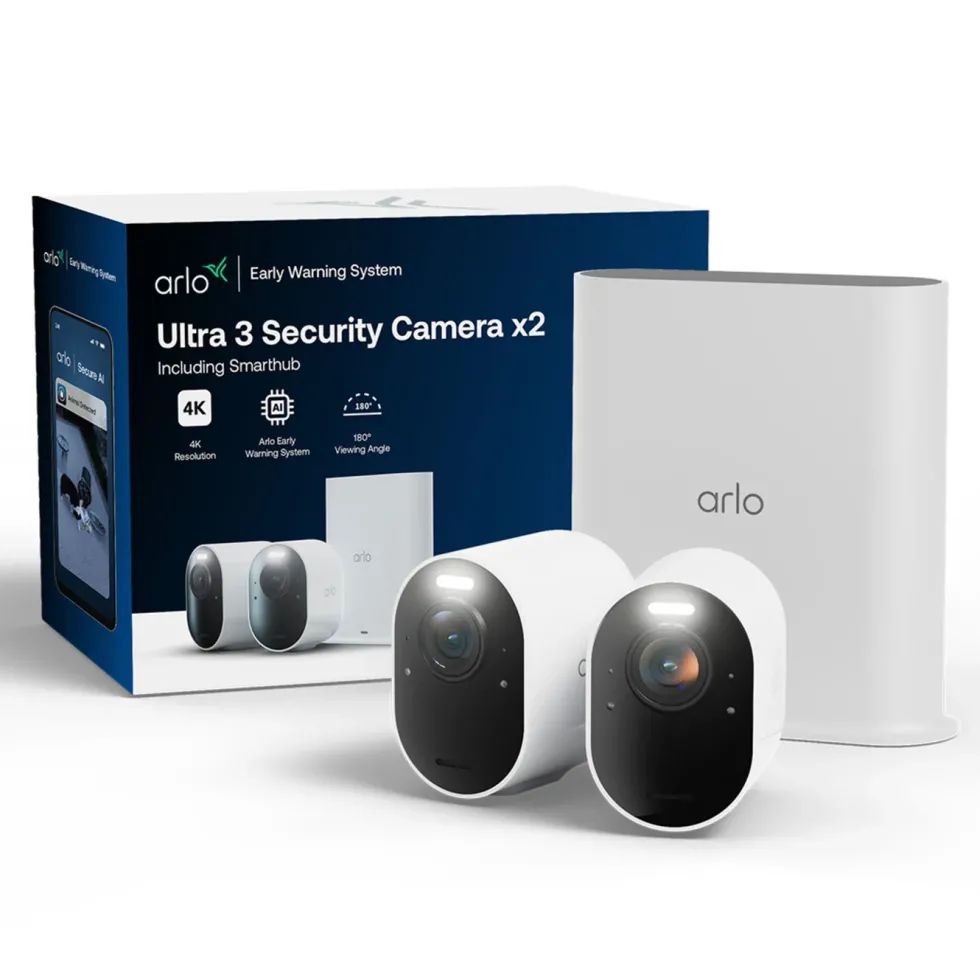 Arlo Ultra 3 4K – Trådløst overvåkingskamera 2-pk.