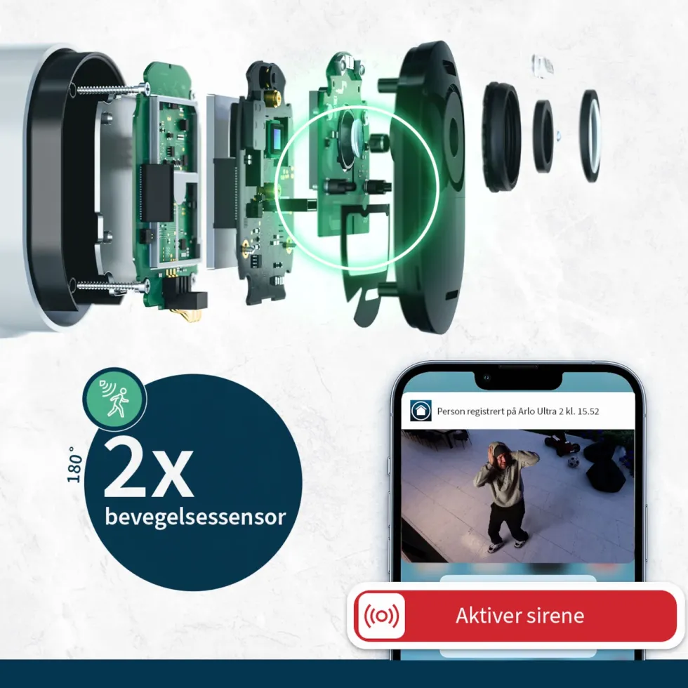 Arlo Ultra 2 Spotlight – Trådløst overvåkingskamera 1-pk. Hvit