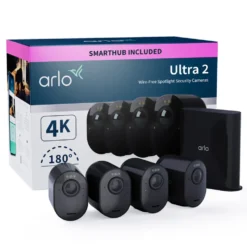Arlo Ultra 2 Spotlight – Trådløst overvåkingskamera 4-pk. Svart