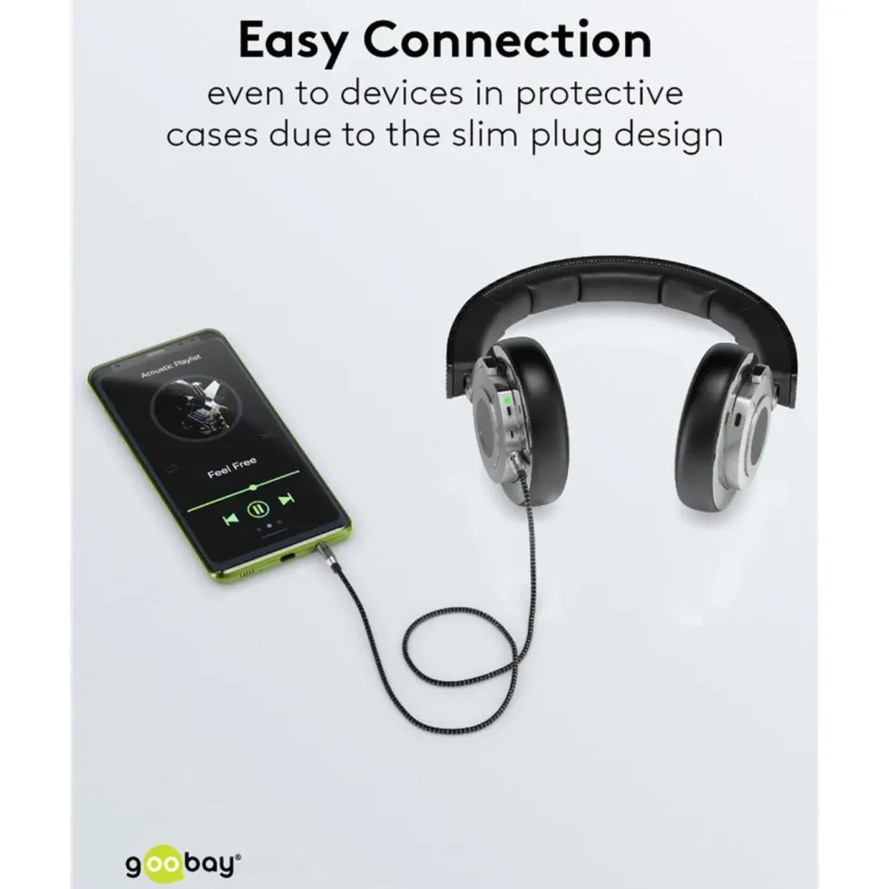 AUX-lydkabel 3,5 mm 2 m