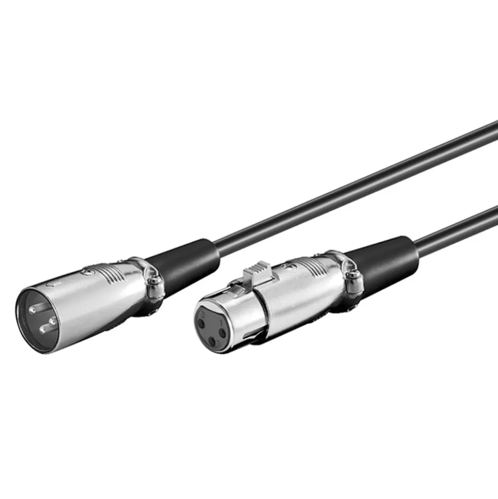 Balansert XLR-kabel 6 m, Svart