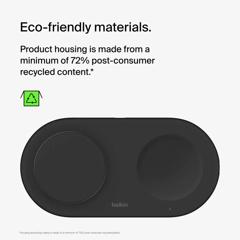 Belkin BoostCharge Pro 2-i-1 med Qi2 15 W Svart