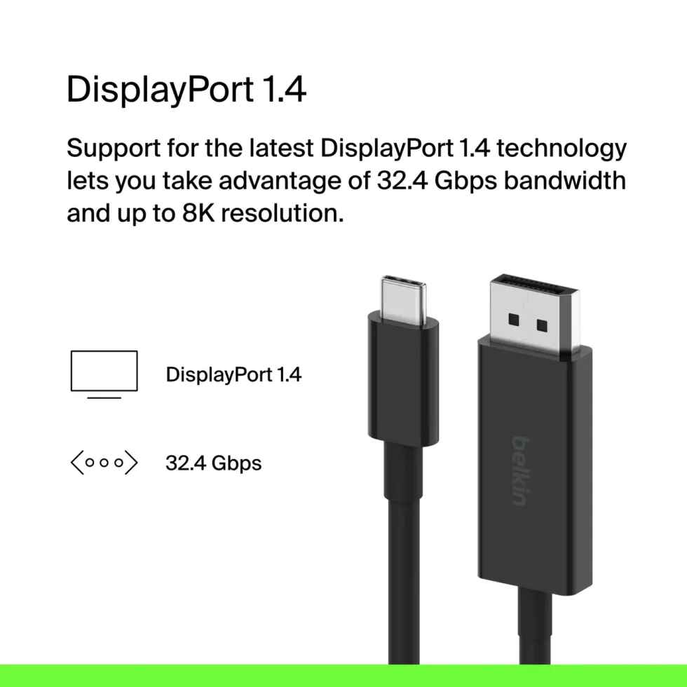 Belkin USB-C-kabel til Displayport 8K/60 Hz 2 m