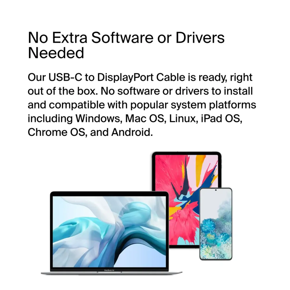 Belkin USB-C-kabel til Displayport 8K/60 Hz 2 m