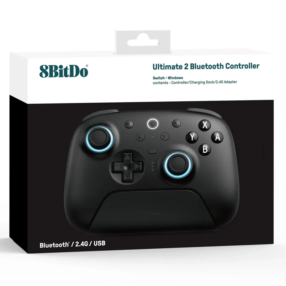 8Bitdo Ultimate 2 Bluetooth-kontroller Svart