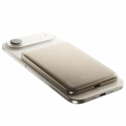 BMX Ultratynt magnetisk Qi2-powerbank 5000 mAh, semi-solid-state i titan Gold