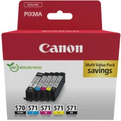Canon CLI-571 og CLI-570 Blekkpatron 5-pakk