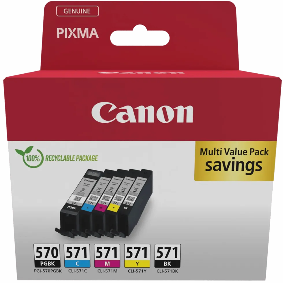 Canon CLI-571 og CLI-570 Blekkpatron 5-pakk