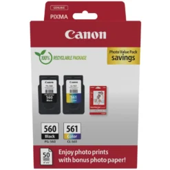 Canon PG-560 og CL-561 Blekkpatro 2-pakning med fotopapir