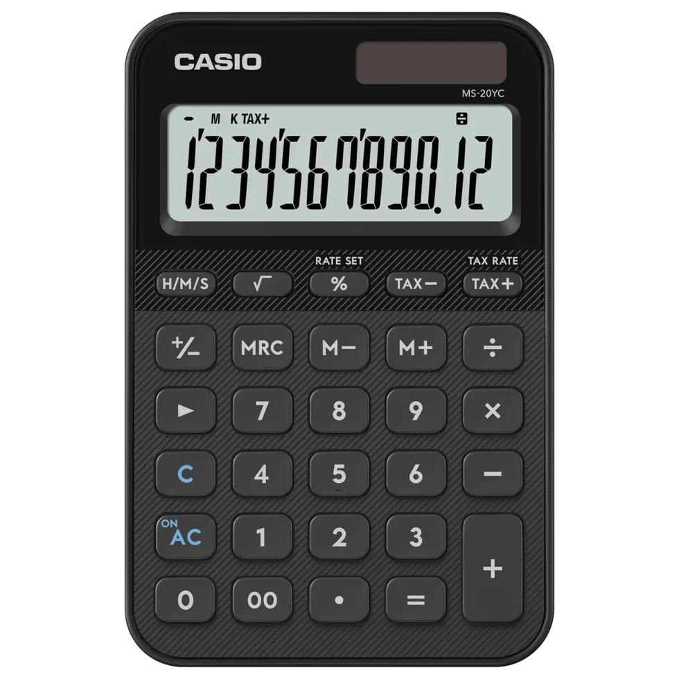 Casio MS-20YC bordskalkulator med 12 sifre Svart