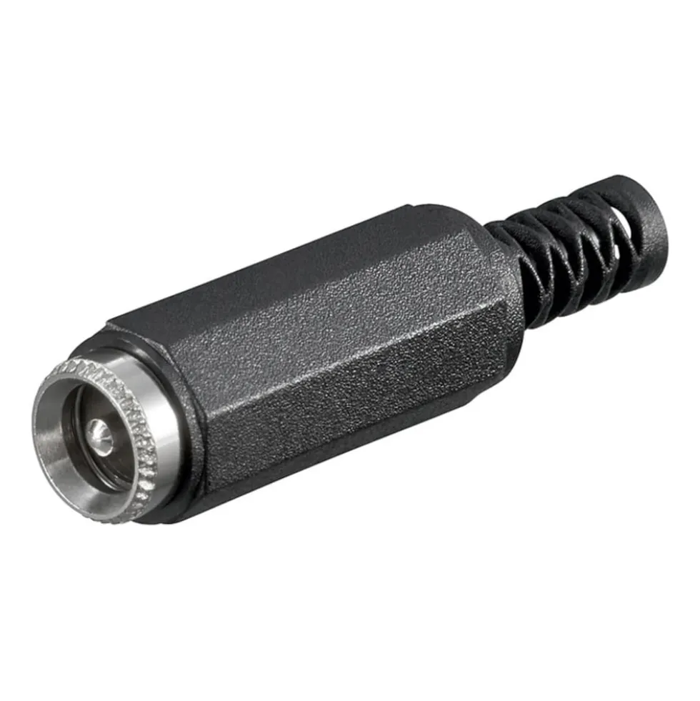 DC-kontakt med midtpinne og loddetilkobling 5,5x2,1 mm