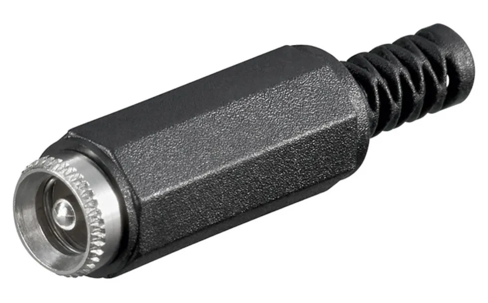 DC-kontakt med midtpinne og loddetilkobling 2,5 mm