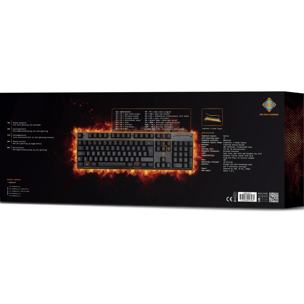 Deltaco DK210 Gamingtastatur
