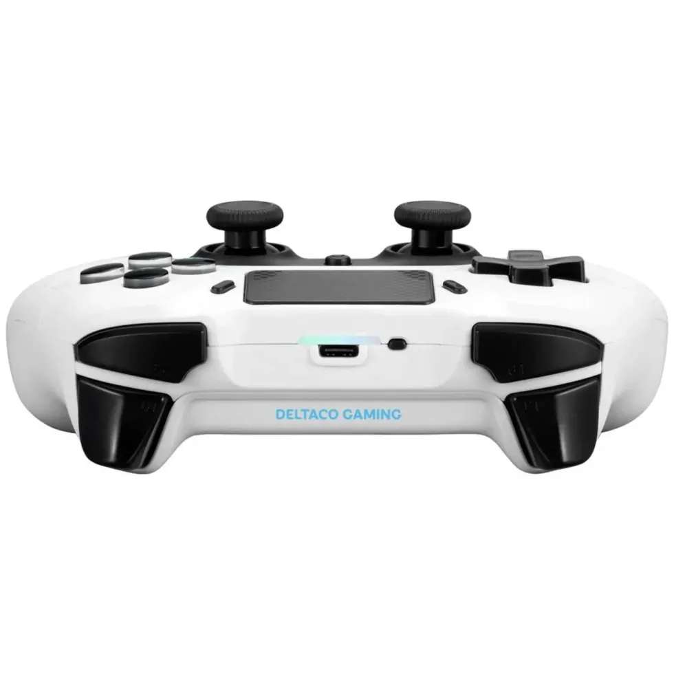 Deltaco Trådløs håndkontroller for PS4 og PC Hvit
