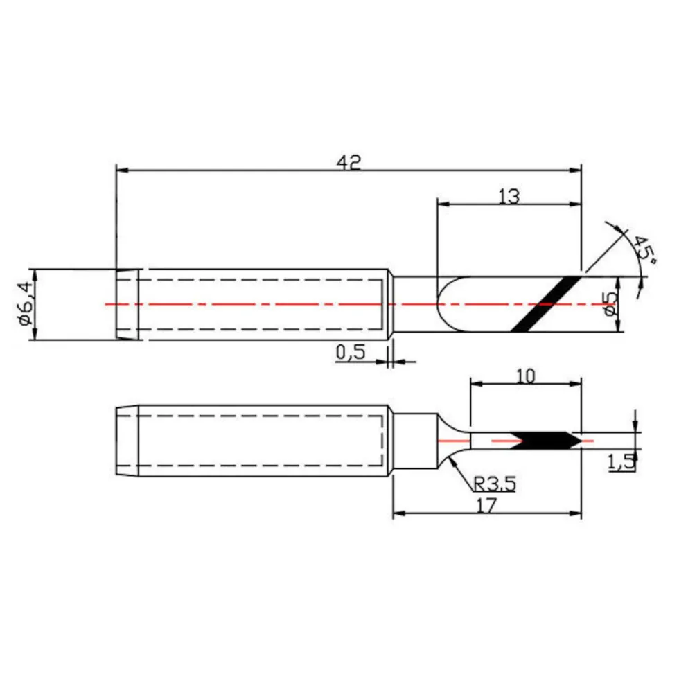 Dibotech Loddespiss til 40570, 40745 og 40746 Flat skråstilt