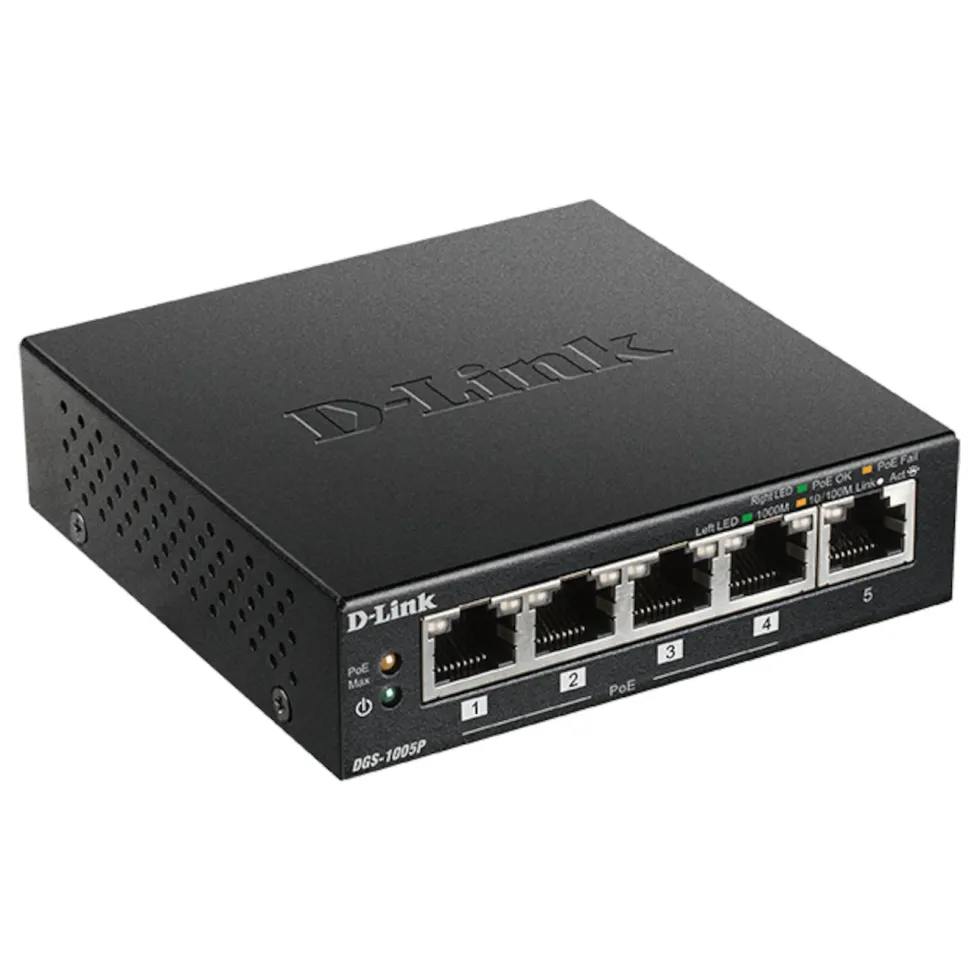D-Link DGS-1005 POE+-gigabitswitch 5 porter