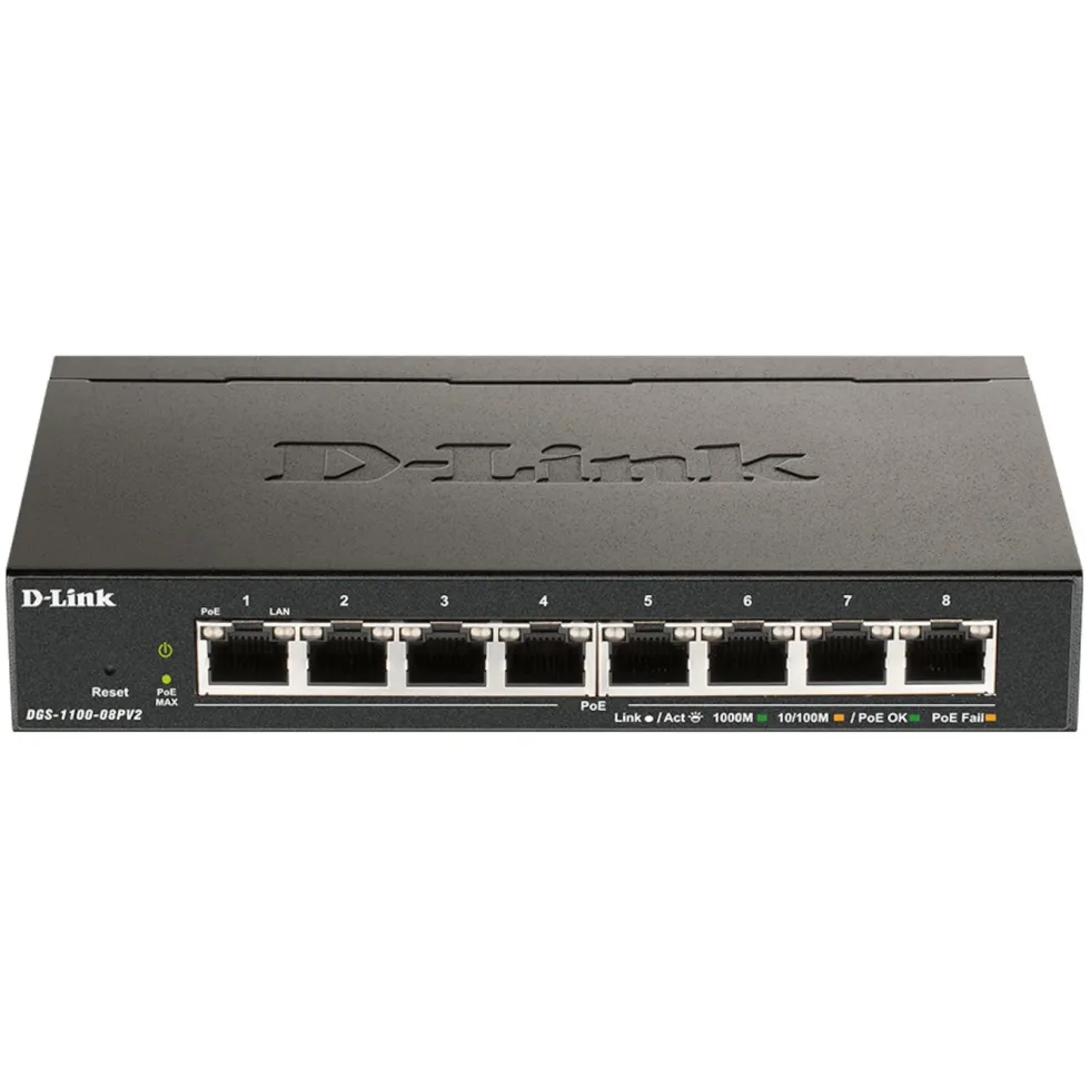 D-Link Gigabitswitch 8 porter PoE