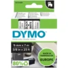 Dymo D1-merketape 9 mm Hvit