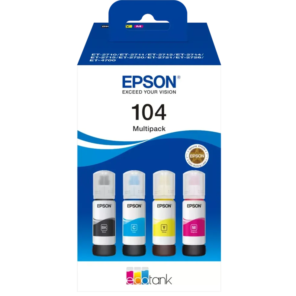 Epson 104 EcoTank blekkflasker 4-pakk 4-pk.
